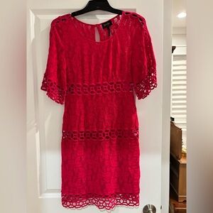 Laundry By Shelli Segal Bold Red Lace Mini Dress